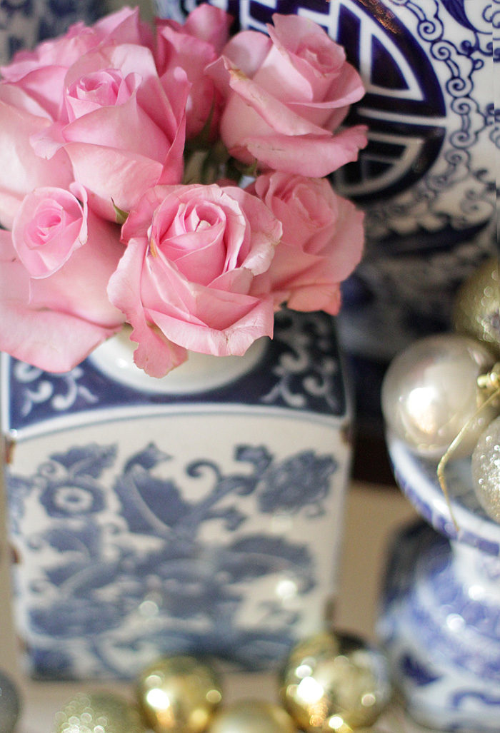 Holiday Home Tour, Blue and White, Ginger Jar, Christmas Tree