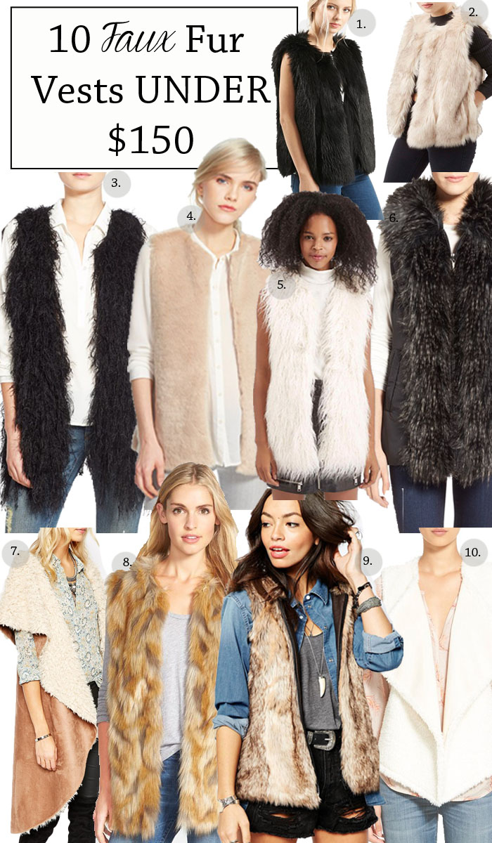 faux fur vests, faux fur, holiday