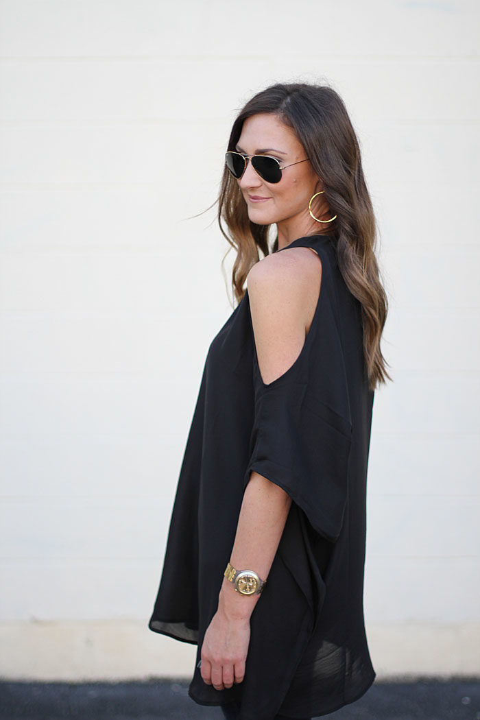 Date night top, show me your mu mu, cold shoulder top, flare denim