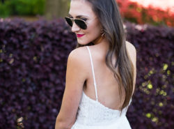 White Lace party dress with low cut back detail