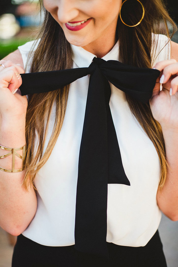 Really cute bow front top for Fall