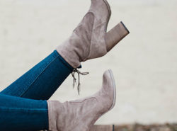 Dolce Vita Grey Suede Mid Calf Booties