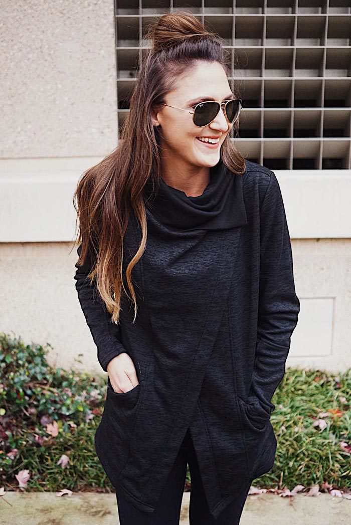 Winter athleisure tops for busy moms
