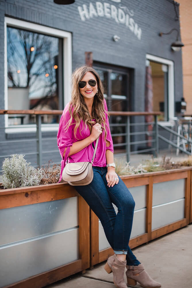 Free People top and Madewell jeans for a casual Spring outfit