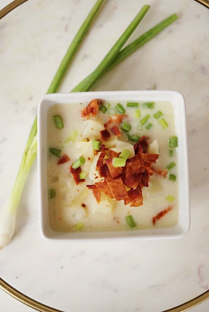whole30 soup | whole 30 baked potato soup | dairy free soup | Delicious Whole30 Soup Recipe made with baked potato, featured by popular Dallas life and style blogger, Style Your Senses